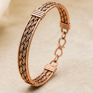 Artisanal Intertwined Loop Pure Copper Magnetic Health Wristband Metal Jewelry Exquisite Design Fashion <b>Accessory</b> - Product Image 4