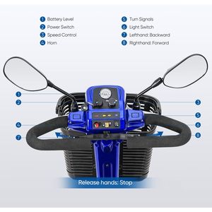 Monopattino Elettrico a 4 Ruote Migliorato per Anziani e Adulti, Design Compatto Pieghevole con Luci, Velocità Massima 24 km/h - Product Image 4