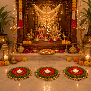 Ensemble de tapis à bougies chauffe-plat faits main avec pompons pour la décoration de Diya, Pooja, Rangoli, mariages, festivals, réutilisable, décoration intérieure, cadeau - Product Image 5