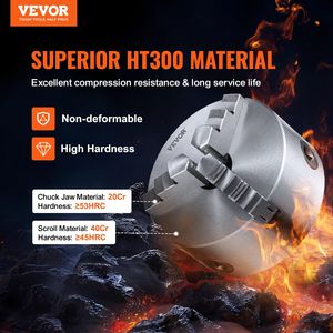 Mandril de torno autocentrante de 3 mordazas con tornillos de fijación tipo T, reversible, rango de sujeción J 0.14-6.3 pulgadas/3.5-160 mm - Product Image 2