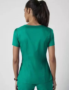 ชุดเสื้อและกางเกงสครับสีเขียวพรีเมียมแบบพันรอบตัว ปรับแต่งได้ ชุดยูนิฟอร์มพยาบาลโรงพยาบาล ชุดทำงานแพทย์และพยาบาลทันสมัย - Product Image 3