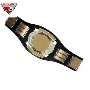 Rohzen Sports Custom Gold Championship <b>Belt</b> Leather <b>Wrestling</b> Boxing Title Strap - Product Image 2