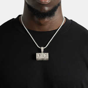Custom OG Cube <b>Diamond</b> Pendant <b>Necklace</b> 925 <b>Silver</b> Hip Hop Tennis Chain 6.5mm - Product Image 2