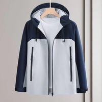 Veste coupe-vent à capuche pour homme, colorée, imperméable, zippée, sportive, printemps