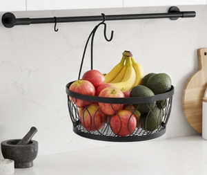 Premium Solid <b>Iron</b> Wall Mounted Storage Basket Black Powder Coated Finished Durable Kitchenware Modern Design For Home Daily Use - Product Image 3