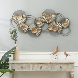 Sculpture murale moderne en métal en forme de fleur, décoration élégante en fer forgé pour salon, chambre à coucher, salle à manger, intérieur - Product Image 5