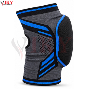Genouillères de boxe robustes de couleur bleu et gris personnalisées, équipement de protection rembourré en éponge épaisse pour les arts martiaux mixtes, le kickboxing - Product Image 3