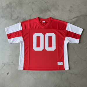 Custom Breathable Plus Size Polyester Cropped Retro Soccer Jersey Streetwear Oversized American <b>Mesh</b> Football - Product Image 1