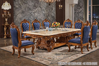 Ensemble de table à manger sculptée en or de qualité supérieure, salle à manger, bois de teck de haute qualité, moderne, pliable, ensemble de 10 pièces, meubles pour la maison