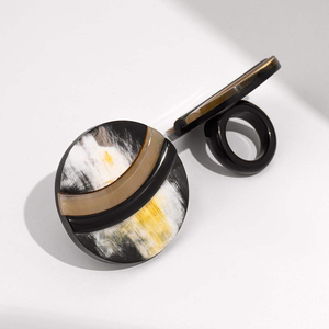 Anillo de Cuerno de Búfalo Especial, Joyería de Cuerno, Anillo Blanco y Negro, Hermoso y Atractivo, Productos en Venta, Artesanía Natural - Product Image 4