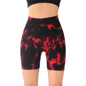 Fitness Gym Shorts <b>Seamless</b> Summer Pants High Waist <b>Leggings</b> Sportswear Sport Short Tie Dye Yoga Shorts for Women - Product Image 5