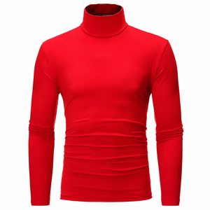 Camiseta de Cuello Alto para Hombre, Estilo Casual, Corte Ajustado, Transpirable, Ecológica, para Otoño y Primavera, Tendencia 2026 - Product Image 1