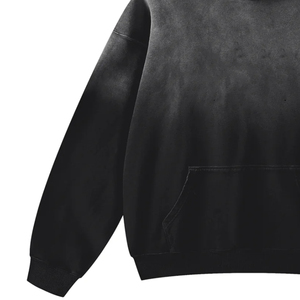 Tissu en molleton 100% coton biologique épais, imprimé sur mesure par sérigraphie, effet délavé vintage, coupe oversize, streetwear unisexe pour l'hiver - Product Image 3
