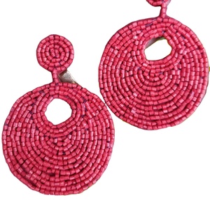 Pendientes Redondos de Diseño con Bordado Artesanal, Joyería Festiva para Mujer al Mejor Precio, Pendientes con Cuentas - Product Image 1