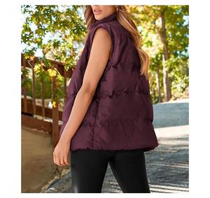 Nouvelle veste oversize pour femmes, automne-hiver, en peluche, chaude, veste unie avec poche, fermeture éclair, sans manches - Product Image 5