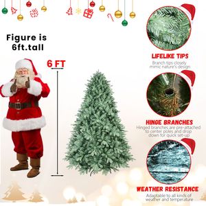 Albero di Natale Artificiale Abete Blu Floccato 180 cm con Punte in PE/PVC, Base in Metallo e Rami Pieghevoli per Decorazioni Casa e Feste - Product Image 2