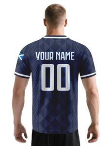 Camiseta de Fútbol de Escocia para Hombre, Nombre y Número Personalizados, Cuello en V, Manga Corta, Poliéster Sublimado, Ropa Deportiva Transpirable - Product Image 5