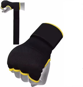 Gants de boxe en cuir avec logo personnalisé, rembourrés en gel, avec enroulement rapide et stabilité pour l'entraînement sportif - Product Image 5