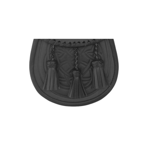 Sac à kilt écossais traditionnel en cuir véritable personnalisé, avec motif celtique en relief et pompons tressés - Product Image 3