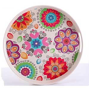 Exclusive Designer Enamel Finished Wooden Tray For Wedding Home Dinnerware <b>Table</b> Decoration Food Serving Tray - Product Image 1