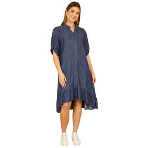 Robe en jean pour femmes tendance avec poches, vêtements personnalisés, fournisseur en gros OEM ODM - Product Image 4