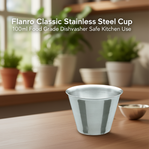 Tazza Classica in Acciaio Inossidabile Flanero 100ml, Grado Alimentare, Lavabile in Lavastoviglie, per Uso in Cucina - Product Image 3