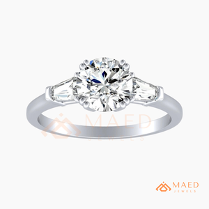Classic Round Cut <b>Moissanite</b> <b>Ring</b> for Women Sterling Silver Engagement Wedding Jewelry Gift USA Style <b>Ring</b> - Product Image 5
