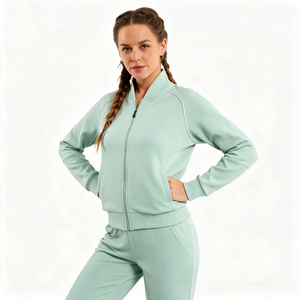 Conjunto de Sudadera con Capucha y Cremallera para Mujer, Estilo Urbano, Algodón, Corte Regular, Venta al por Mayor de Fábrica - Product Image 4