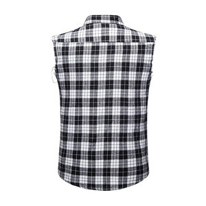 OEM Men Sleeveless Flannel Shirt OEM Flannel Shirt Manufacturer Button <b>Down</b> Shirts, Muscle Performance Sleeveless Shirts - Product Image 6