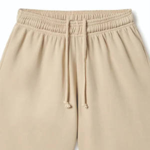 Pantalones cortos deportivos de forro polar para hombre, corte relajado, tela de forro polar suave y transpirable, cintura elástica con cordón, bolsillo, atuendo informal para el gimnasio - Product Image 2