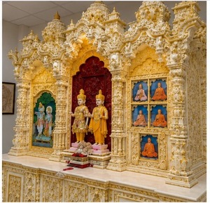 Big Swaminarayan Teak Wood Mandir For Home <b>Hand</b> Carved Wooden Hindu Temple for Home & Office Wholesale Indian Pooja Ghar Mandir - Product Image 2