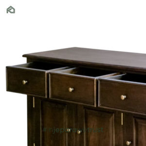 Aparador Moderno Europeo de Madera de Teca Negra Americana Hecha a Mano, Duradero, con 4 Cajones y Estante Ajustable, para Comedor o Sala de Estar - Product Image 3