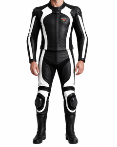 DUMELA Custom Leather Casual Unisex Motorbike <b>Suit</b> High Quality Breathable Black <b>White</b> Full Body Protection Abrasion Resistant - Product Image 2
