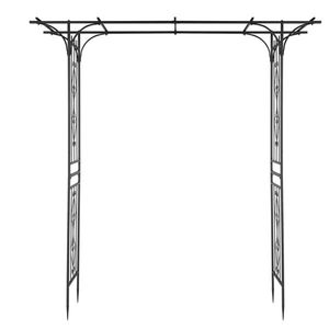 Arco in Ferro Nero 206*41*216cm con Tubo da 16mm e Parte Superiore Piatta per Pergola, Gazebo e Padiglione - Product Image 6