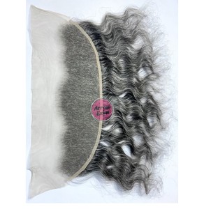 ผมแท้ 100% เวอร์จิ้น เรมี่ อินเดียน สีเทา สำหรับต่อผมแบบ Closure 13x4 แบบ Double Knots ยี่ห้อ Arrow Exim - Product Image 1