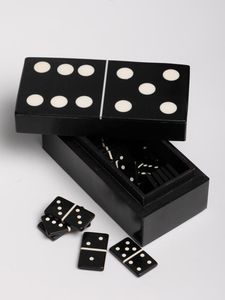 Juego de dominó de resina, dados, rompecabezas, juegos de mesa para niños, caja de regalo ecológica, juego de dominó doble 6 de color negro personalizado. - Product Image 3