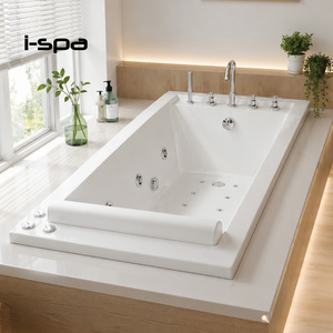 Baignoire rectangulaire moderne en acrylique Horizon avec design intégré pour une utilisation en spa intérieur dans les hôtels et les villas - Product Image 3