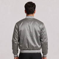Veste de sport pour homme, couleur unie, fermeture à boutons, doublure en satin, style décontracté, coupe régulière, vêtement d'automne