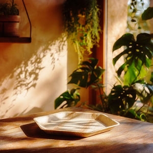 <b>Disposable</b> Palm leaf 10 inch Hexagon <b>plate</b> Modern Takeaway Dishware for Events - Product Image 4