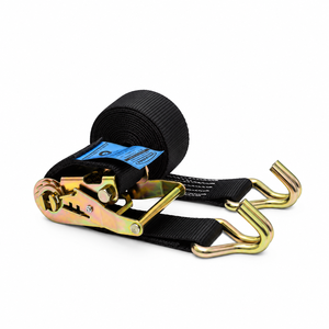 Sangle d'arrimage à cliquet 38 mm 1500 kg en polyester 1,5 pouces noire pour la sécurité et la fixation des charges de camions et remorques - Product Image 6