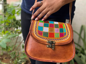 Bolso de cuero de cabra hecho a mano, bandolera cruzada de 7x5 pulgadas - Product Image 5