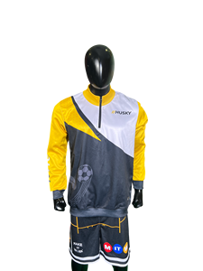 Chaqueta Deportiva sin Mangas con Capucha para Hombre HUSKY, Diseño Geométrico con Bloques de Color, Impresión por Sublimación, Secado Rápido, Corte Regular, Ropa de Verano - Product Image 1