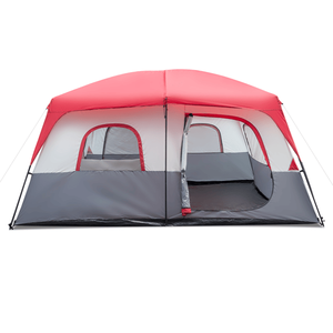 Tenda 430*430*210cm in Tessuto Poliestere Rosso e Bianco con Pali in Fibra di Vetro, Capacità 14 Persone per Campeggio - Product Image 3