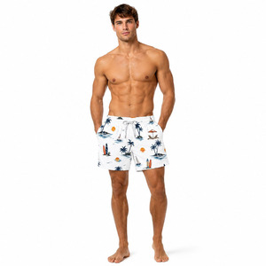 Wholesale Lightweight Mens Summer Outdoor <b>Hot</b> Beach Shorts Quick-Dry Eco Friendly Elastic Mid Waist Polyester Casual Style Short - Product Image 2