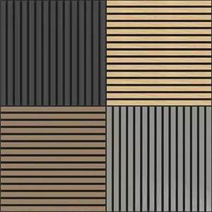 แผ่นอะคูสติกโพลีเอสเตอร์เคลือบวีเนียร์ไม้โอ๊คแบบรักษ์โลก ขนาด 600 มม.*2400 มม. ดีไซน์ทันสมัย ผลิตจาก MDF สำหรับกันเสียงภายในบ้านพักตากอากาศและโรงแรม - Product Image 5