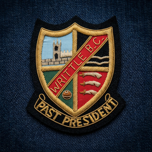 Writtle B.C. Parche de encaje bordado con diseño clásico de Presidente, insignia de tela cosida con alfiler de seguridad para prendas de vestir - Product Image 1