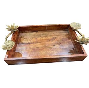 Nueva Bandeja de Servicio de Madera con Acabado Natural para Catering, Decoración de Mesa y Uso en Mostrador - Product Image 6