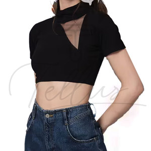 Top Corto de Mujer Transpirable y Personalizable de Alta Calidad, Venta al Por Mayor OEM Disponible, Top Corto Estampado para Mujer - Product Image 5