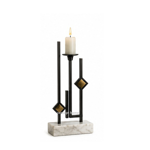 Support de bougie en calligraphie arabe en acier inoxydable, sans flamme, décoration d'intérieur, pièce d'art métallique - Product Image 2