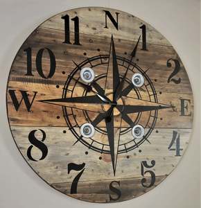 Horloge murale décorative rustique ronde Simple Mdf horloges murales en bois personnalisées pour la décoration de la maison de salon d'Inde - Product Image 3